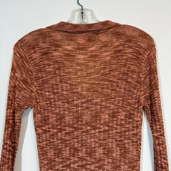 L Space Aria Mini Dress Bodycon Knit Orange Long Sleeve Stretchy Small - Picture 6 of 12